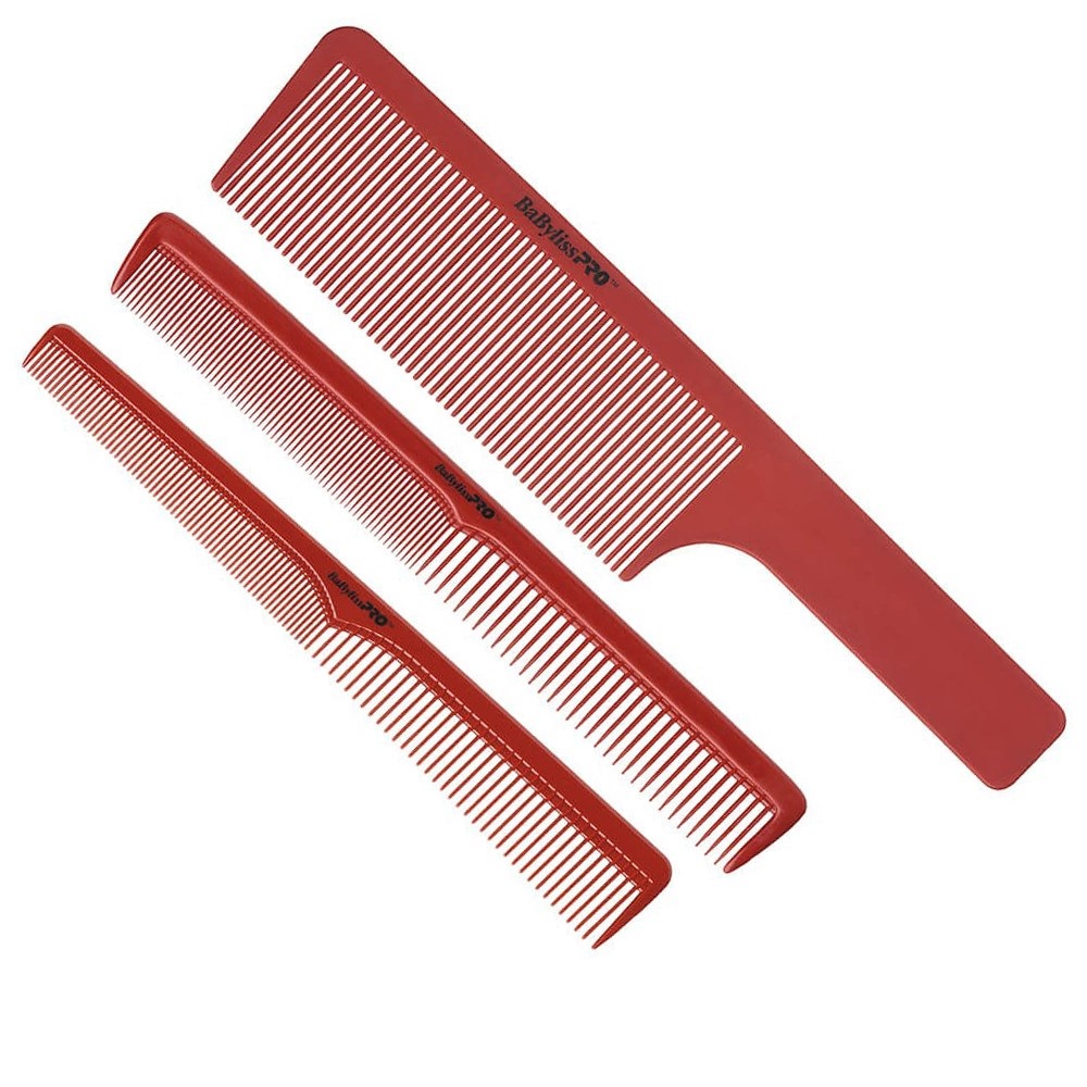 BARBEROLOGY COMB SET 3PC RED