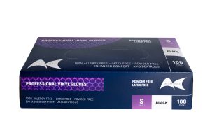 VINYL BLACK GLOVES - SMALL