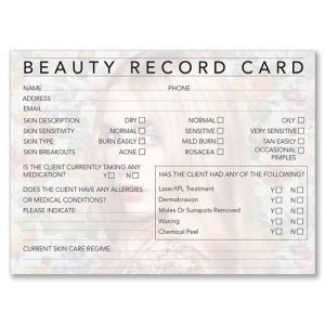 BEAUTY RECORD CARDS PK100
