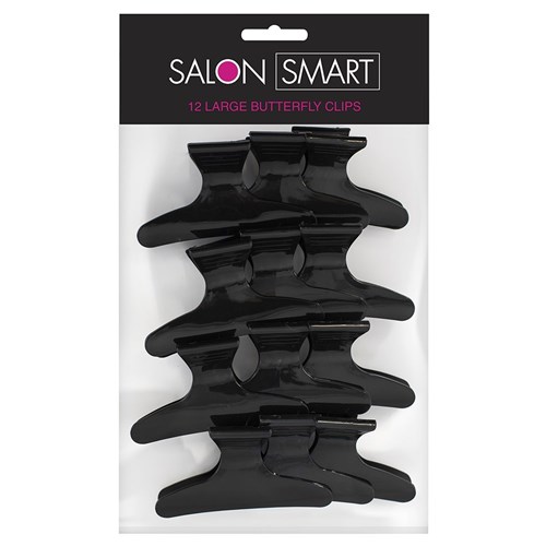 SS BUTTERFLY CLAMPS LGE BLACK PK12