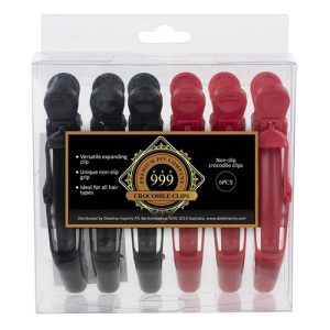 999 CROCODILE CLIPS BLK/RED PK6
