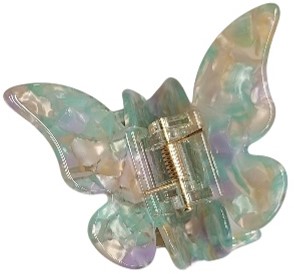 PINK PEWTER CLAW CLIP BUTTERFLY GREEN