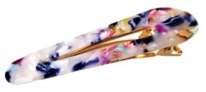 PINK PEWTER SUGAR CLIP W.FLOWER