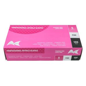NITRILE PINK GLOVES - SMALL