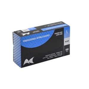 NITRILE BLACK GLOVES - LARGE