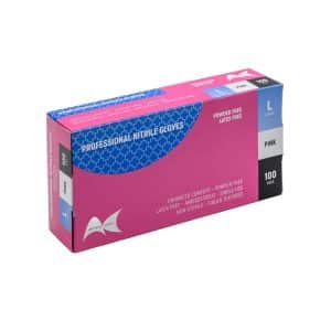 NITRILE PINK GLOVES - LARGE