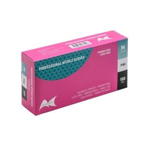 NITRILE PINK GLOVES - MEDIUM