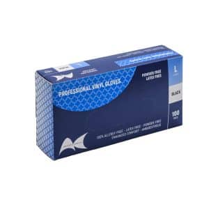 VINYL BLACK GLOVES - LARGE