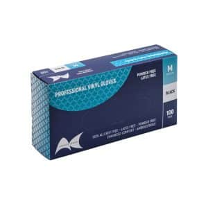 VINYL BLACK GLOVES - MEDIUM